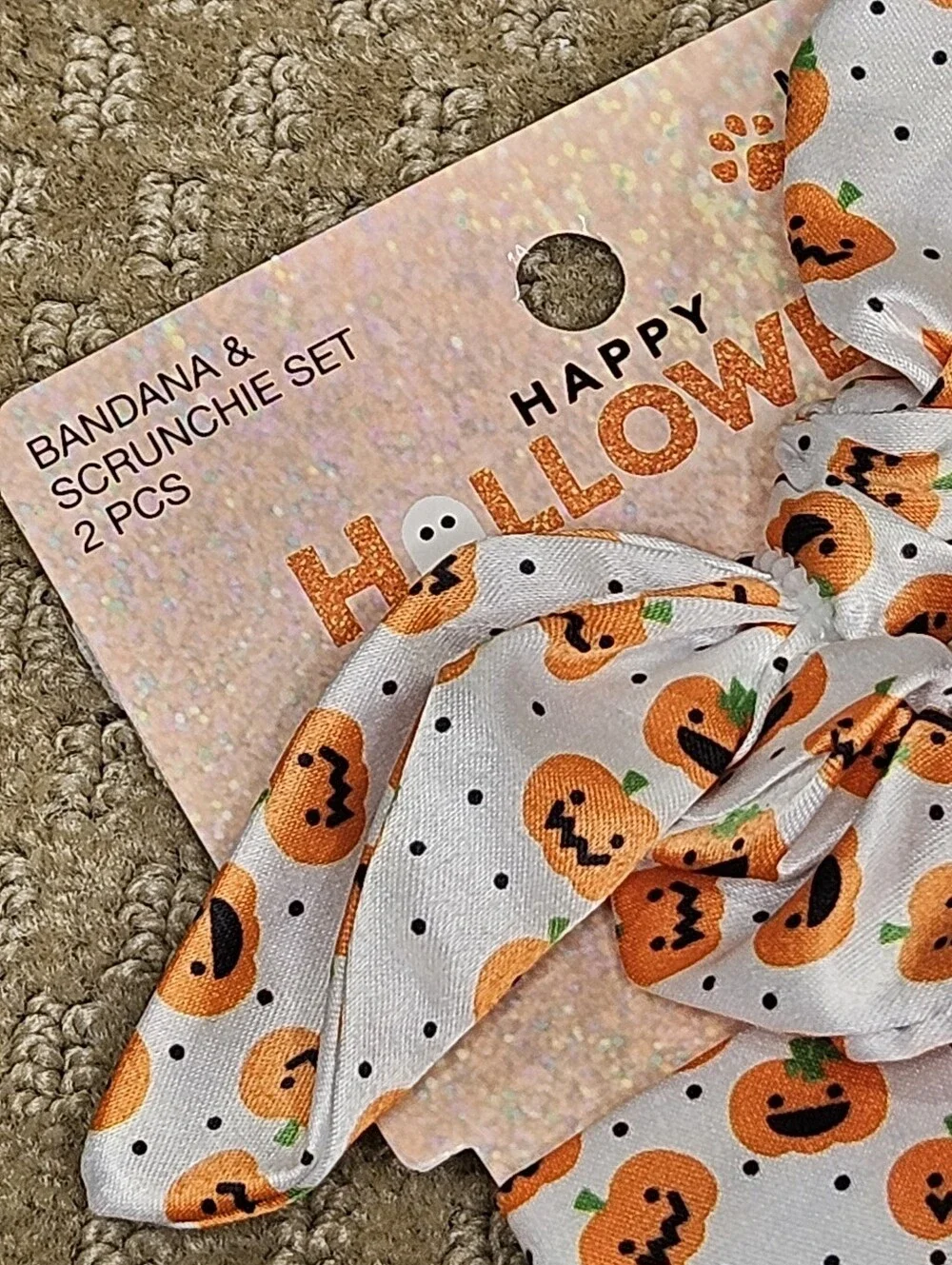 Happy Halloween Scrunchie and bandana set
